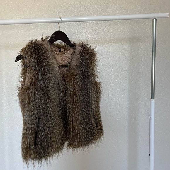 Printed Peacock-faux fur teddy vest jacket coat winter chic winter express - Picture 12 of 15